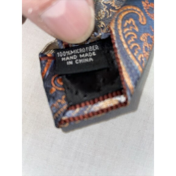 Stacy Adams Dress Tie Men’s Size 57” Brown Paisley 100% Microfiber Designer - Picture 3 of 12